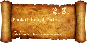Maskal Benjámin névjegykártya